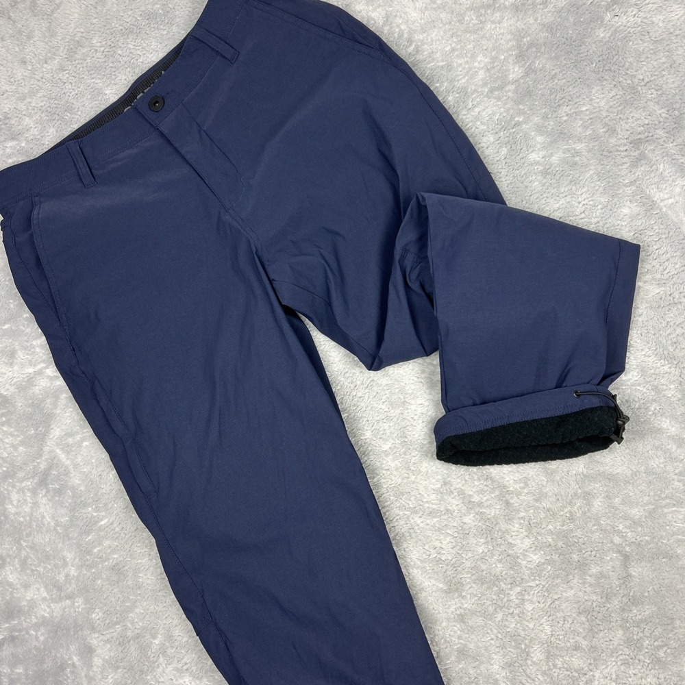 Gerry Mens Navy Venture Fleece Lined Pants Drawcord Hem Stretch Size 32x29